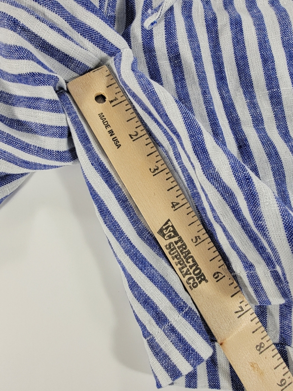 NEW Lands End Women's 100% Linen High Rise Pull On Nautical Stripe Shorts Medium - Picture 7 of 9